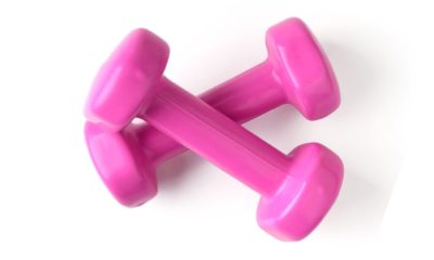 pink dumbbells