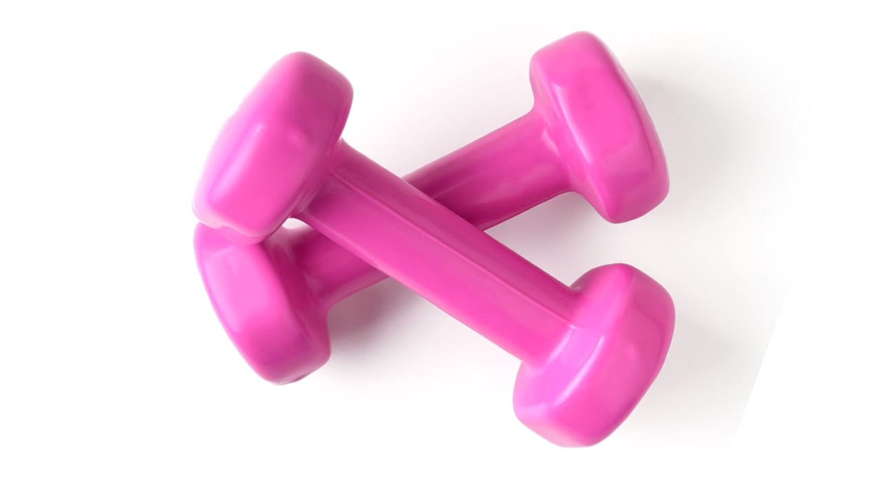 pink dumbbells