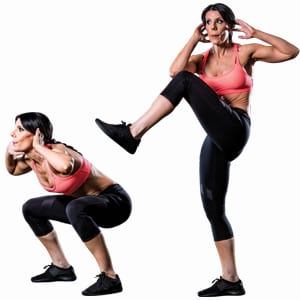 Elbow-to-knee squats
