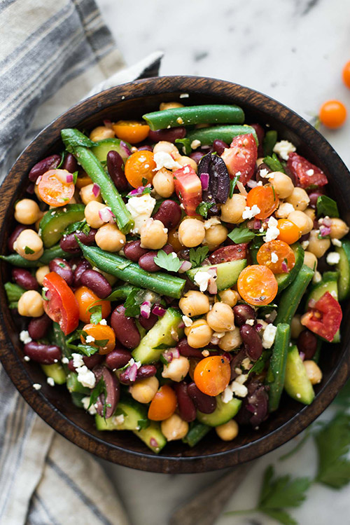Mediterranean thee bean salad