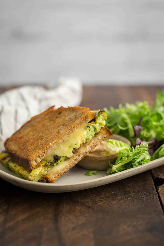 Broccoli Frittata Grilled Cheese Sandwich