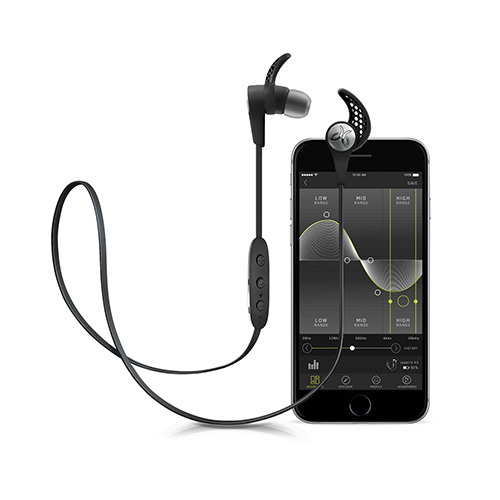 Jaybird X3 wireless headphones next to an iphone