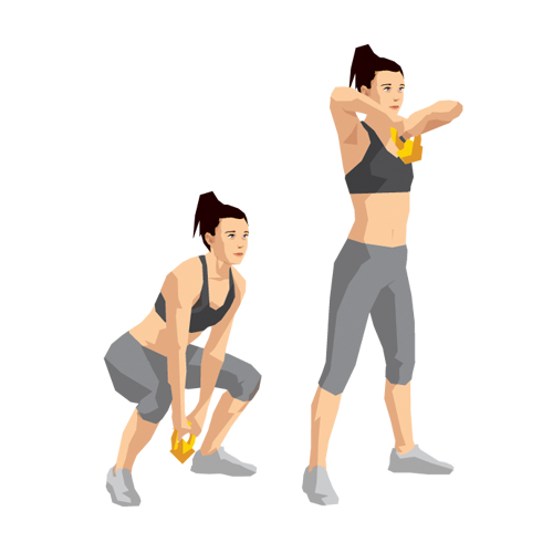 Sumo squats with upright row