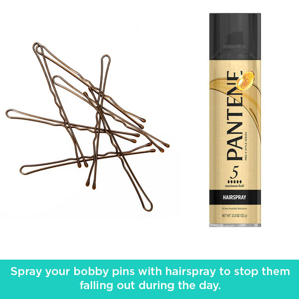 bobby pins and a pantene hairspray can