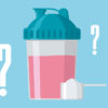 animated protein shaker with question marks around it