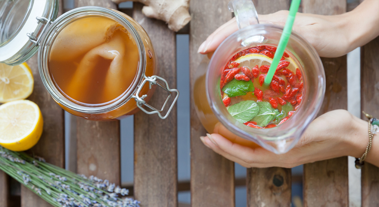 kombucha in beverage form