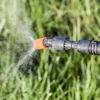 a hose pipe spraying water onto grass