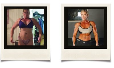 transformation image of woman going from fat to fit