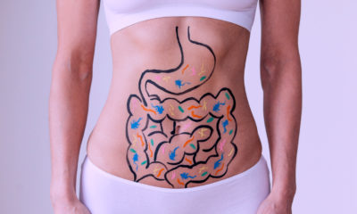 a woman with intestines drawn on her stomach