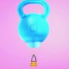 animated image of a kettlebell as an air balloon with a basket attached