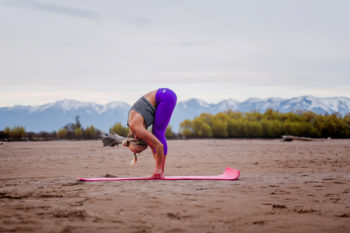 joy kushner performing yoga pose