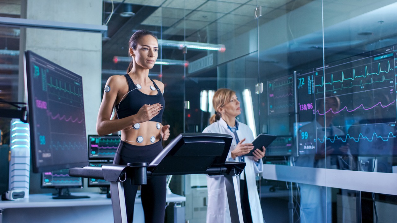 woman getting tested running