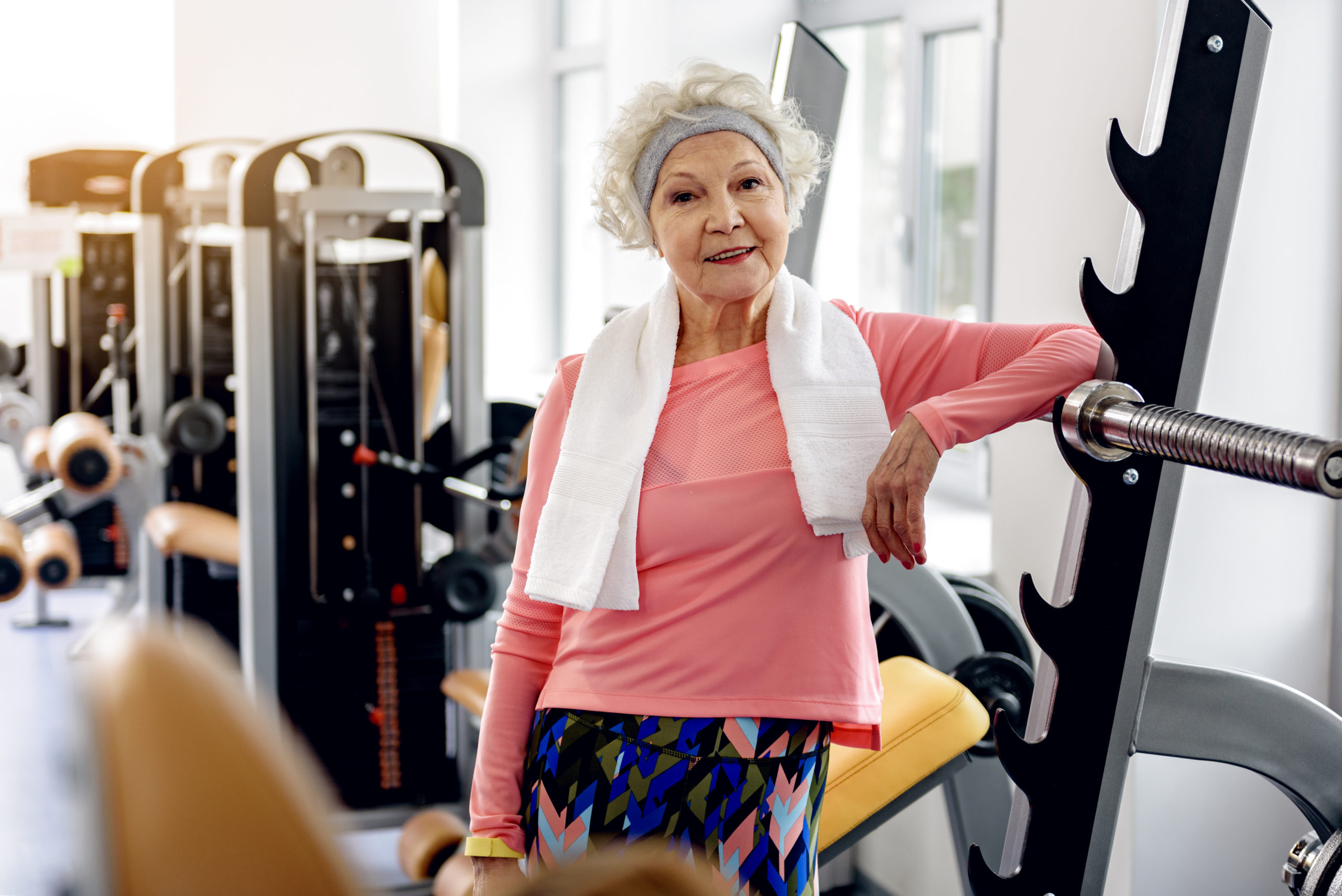 grandma in gym