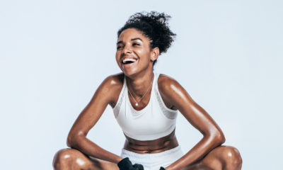 Woman relaxing during workout