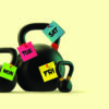 kettlebells and post it notes