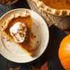 pumpkin pie slice with cream