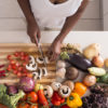 woman cutting vegetables