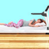 woman sleeping on tredmill
