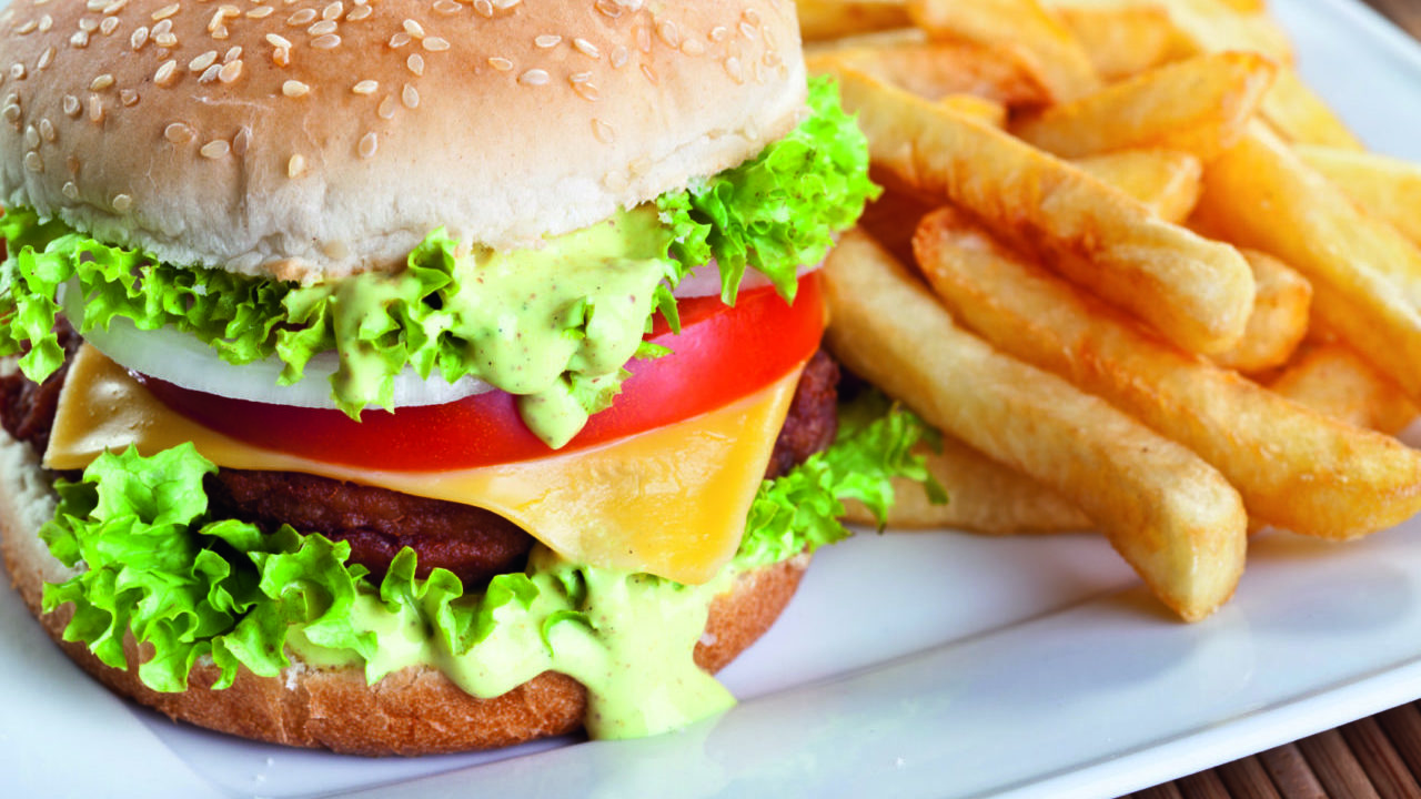 burger and fries